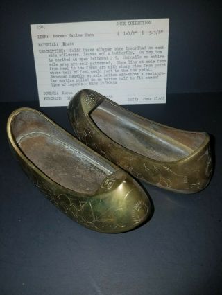 Antique Korean Native Brass Slipper Shoe (pair) 250