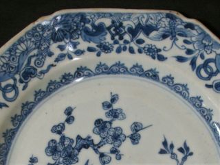 23cm CHINESE 18th C YONGZHENG BLUE AND WHITE FLORAL PLATE DISH VASE 1 4
