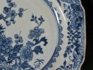23cm CHINESE 18th C YONGZHENG BLUE AND WHITE FLORAL PLATE DISH VASE 1 5