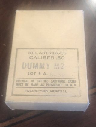 10 Cartridges 50 Caliber Dummy M2 Military Ww1 Ww2 - Frankford Arsenal