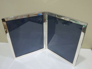 Vintage Large Sterling Silver Double Picture Photo Hinged Frames,  Italy