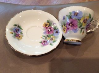 Royal Kendall Multi Color Flower Tea Cup And Saucer
