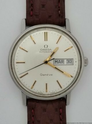 Omega Automatic Day Date Vintage Mens Wrist Watch 166.  0209 Cal 1022