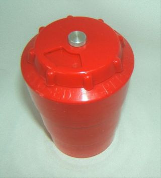 Vintage Kelvinator Salt,  Pepper,  Seasoning Shaker 3 Compartment Red Plastic Usa