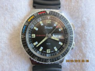 Very Rare Vintage Sears By Secura Diver Supercompressor Automatic,  Serviced,