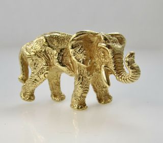 Neat Estate 14k Yellow Gold Elephant Pin Brooch Full Figure Vintage