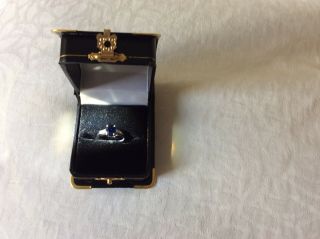 Vintage 1960 Classic Natural Sapphire Ring With Diamonds Set In 14k White Gold