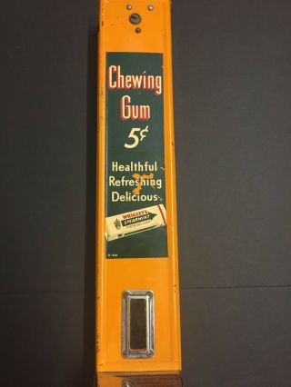 Wrigley ' s 5¢ Chewing Gum Machine 1920 ' s - 1930 ' s Vintage Antique Dispenser 2