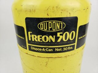 Dupont Refrigerant Freon 500 30lb Tank FULL hvac ac air conditioning vintage 3