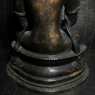 Awesome Unusual Archaic Chinese Bronze Buddha Seated Statue Sculpture Marked 6