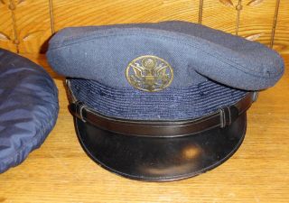 Vintage 1951 Post Wwii Era Air Force Military Visor Hat R - 6976 W/ Cover