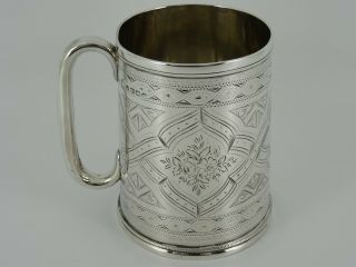 Rare Lovely Victorian Solid Sterling Silver Christening Mug Cup Exeter 1877 171g
