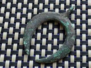 Ancient Roman Bronze Lunar Amulet Pendant Circa 100 - 200 Ad Rare