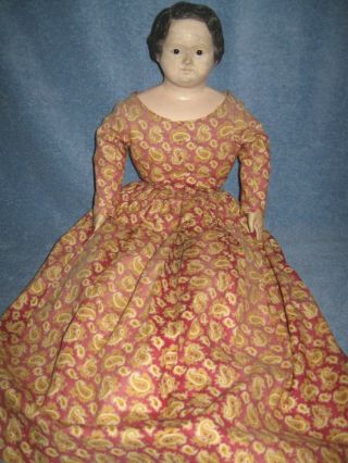 Antique Doll Papier Mache Greiner ? 30 In Glass Eyes Lqqk