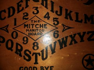 VINTAGE MITCHE MANITOU OUIJA BOARD WITH MYSTIC HAND VERY RARE 1920s 2