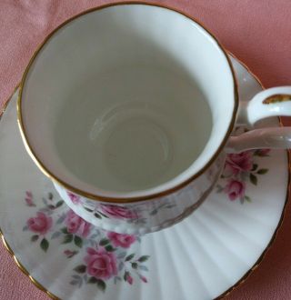 Vintage Royal Windsor Pink Roses Bone China Tea Cup & Saucer England Pretty 2