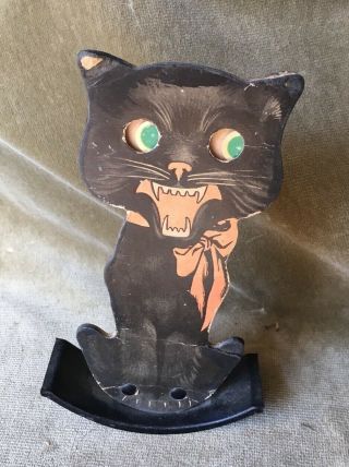Vintage Halloween Black Cat Decoration Rocker Toy