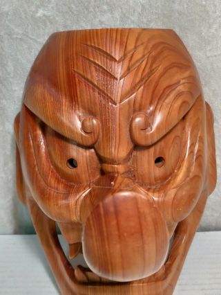 Japanese Handcarved Wood TENGU demon mask bugaku Shugend orykai Forest Spirits 3