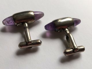 Antonio Pineda Taxco Mexico Sterling Silver & Amethyst Cufflinks