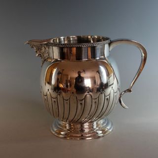 Repoussed Victorian Silverplate Pitcher With Grotesque