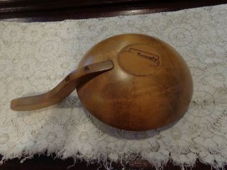 Vintage hand? turned? wood bowl with handle Kennedy Brothers Primitive Country 2