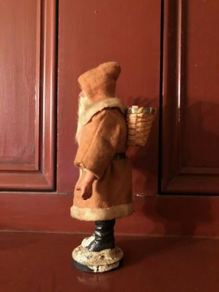 Antique German ? Christmas Composition Santa Feather Tree Figure Belsnickle 8 