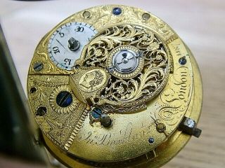 Unusual Movement Brockbank London Antique Verge Fusee Pocket Watch Repairs