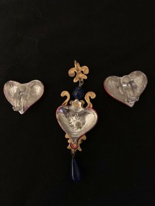 women christian lacroix vintage pendant and earring set 3