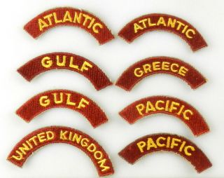8 Us Army Pacific Atlantic Gulf Greece Uk Tab Patch Military Badge T70h5
