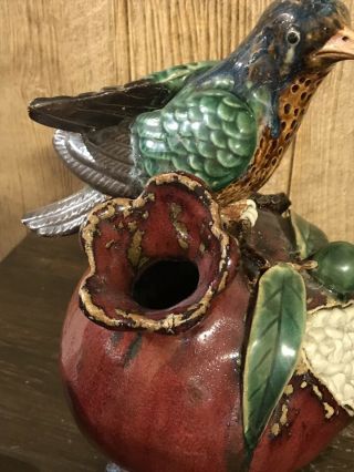 Bo Yun Tao Fang Chinese SHIWAN BIRD POMEGRANATE Ceramic Pottery 博云陶坊款石湾瓷雀 羅傳 陶藝 4