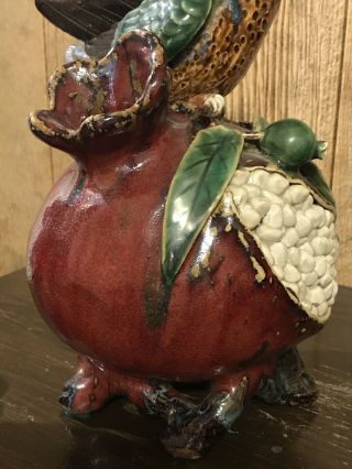 Bo Yun Tao Fang Chinese SHIWAN BIRD POMEGRANATE Ceramic Pottery 博云陶坊款石湾瓷雀 羅傳 陶藝 5