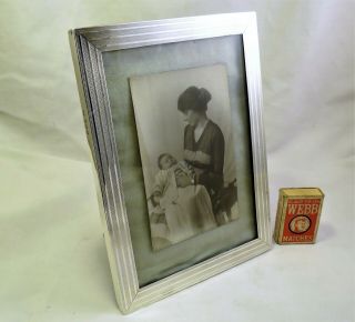 Solid Silver Photograph Frame Birm.  1910 Engine Turned J.  C.  Vickery 8 1/4 Inch