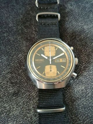 Vintage Seiko 6138 John Player Special Mens Automatic Chronograph Watch Running