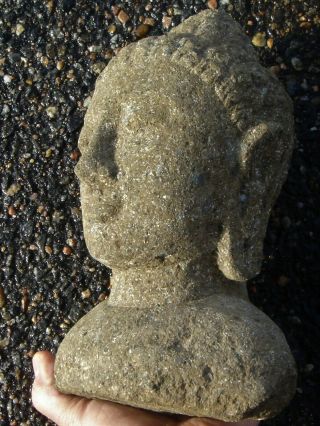 Buddha Head - - Stone,  Sukathai: Antique,  Southeast Asia