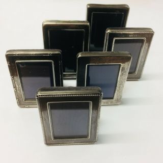 6 Hallmarked Silver Photo Frames Velvet Backed