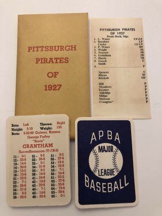 Apba Gtop 1927 Pittsburgh Pirates Nm - 12 On 16 No Js