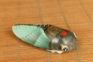 Chinese Old Porcelain Hand Painting Cicada Statue Snuff Bottle Collectable