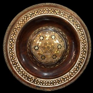 Rare Huge Gandhara Ancient Wooden Plate With Mother Of Pearl 200 - 400 Ad