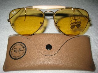 Vintage B&l Ray Ban Ambermatic Aviator Outdoorsman 58mm With/ Tags Cables Nr