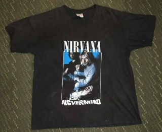 Vtg Nirvana Nevermind Shirt Xlarge Kurt Cobain 90s Bootleg Heart Shaped Box Rare