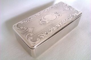 Rare & 950 Solid Silver & Gold Gilt Minerva French Snuff Box c1849 3