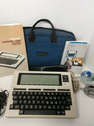 Vintage Tandy Model 102 Radio Shack Computer Laptop W/case & All Adapters