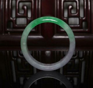 Fine Chinese Carved Green Jadeite Jade Bracelet 2.  44”