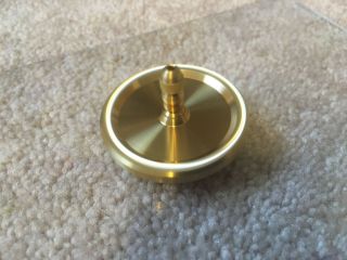 Brass spinning top with ceramic bearing and index drill design (over 7 min spin) 2
