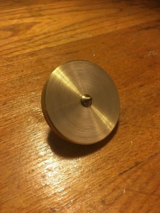 Brass spinning top with ceramic bearing and index drill design (over 7 min spin) 4