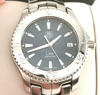 Tag Heuer Link Mens Watch Model Wj1112 - 0 In Rare Blue Dial