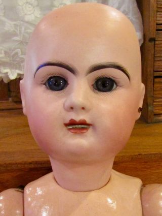 Antique C1890 Doll 25 " Unusually Pretty French Bisque R3d Raberry Delphieu Bebe