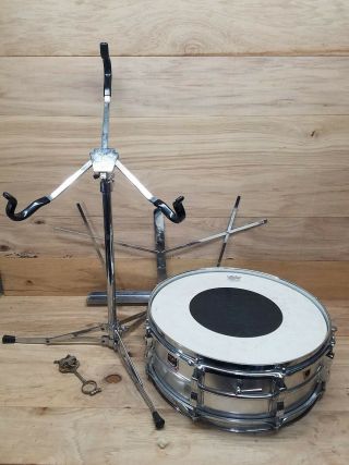 Vintage Ludwig 5x14 Snare Drum 60s W/ Case & Wfl Stand