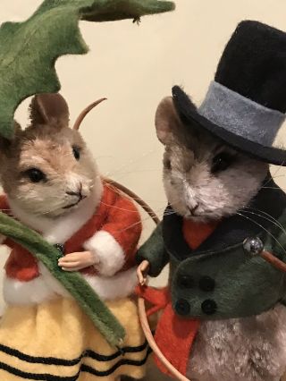 R.  John Wright Annamarie And Fritz Rare Christmas Mice Matched Number Set Mohair