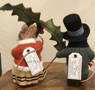 R.  John Wright Annamarie and Fritz Rare Christmas Mice Matched Number Set Mohair 4